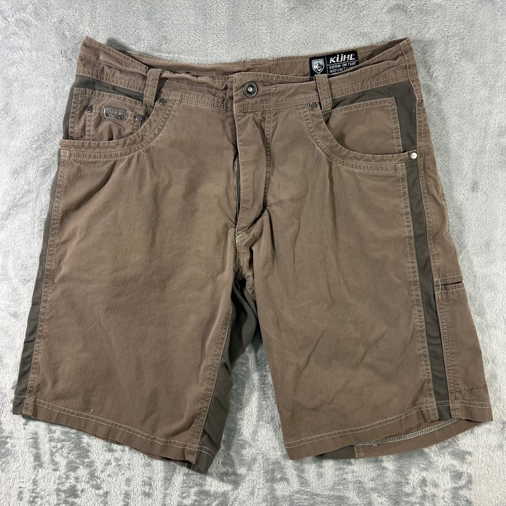 KUHL Radikl Shorts Mens 32 Brown Stretch Hiking Cargo Outdoor 10" Inseam Camping